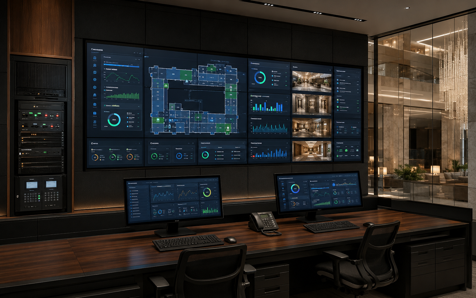 Centralized hotel monitoring dashboard